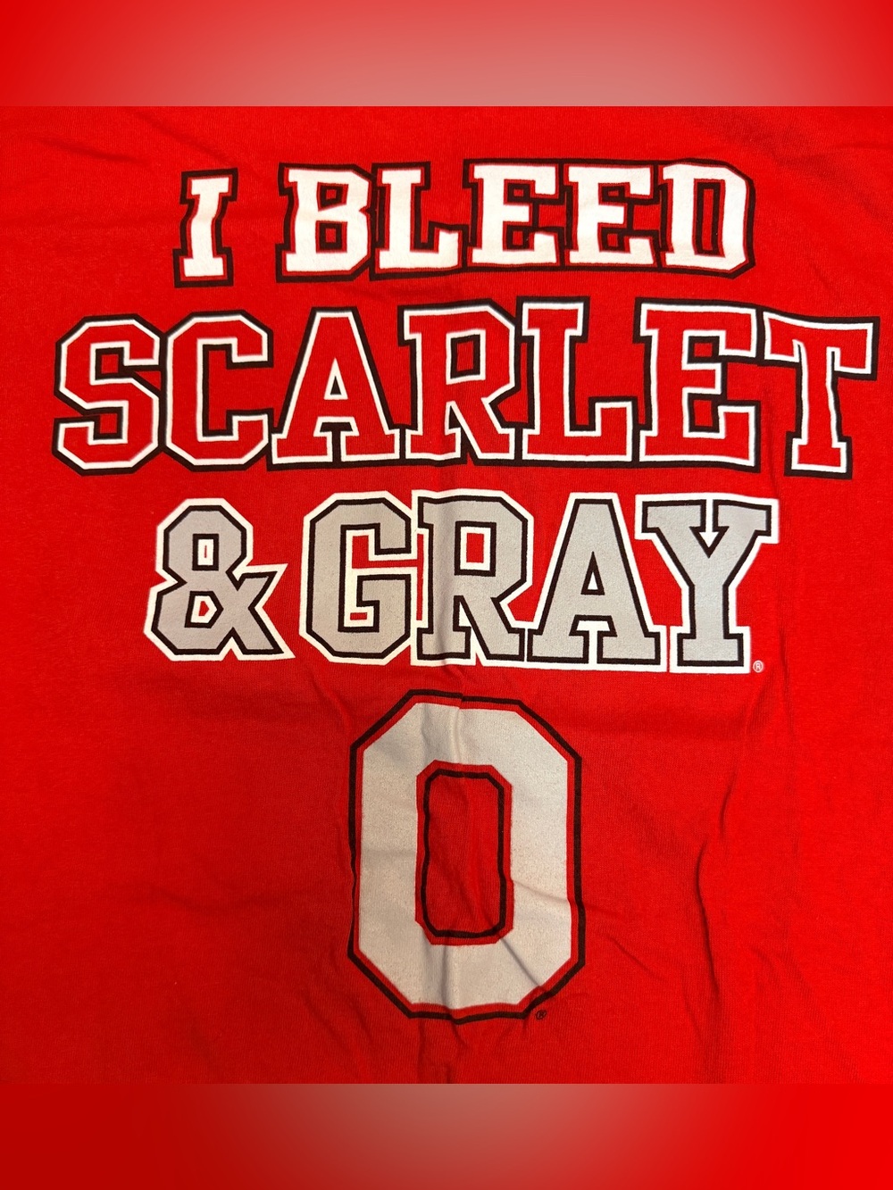 Ohio State University Buckeyes I Bleed Scarlet And Gray T-shirt Mens XLarge Red